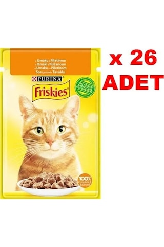 Purina Friskies Tavuklu Soslu Pouch Yetişkin Kedi Yaş Maması 26 x 85 G
