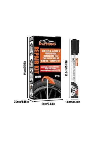 Monyee Jant Tamir Seti Siyah Jant Boyası - Curb Hasarları, Zımparalama Izleri Tamiri, Pas Ve Suya Dayanıklı, Tüm Jant Tipleri İçin