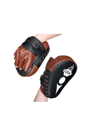 Aksaspor Leon Ultimate Hakiki Deri Boks Ve Kick Boks El Lapası Ellik Kahve