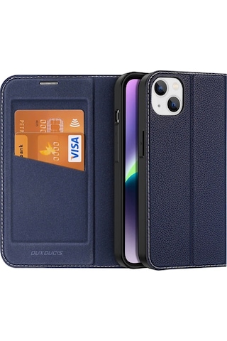 Dux Ducis Apple iPhone Uyumlu 14 Plus 6.7 Kılıf Skin X Pu Deri Manyetik Kapaklı Kılıf Magnetic Folio Case- 5775 Siyah