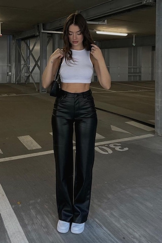 Madmext Mad Girls Siyah Deri Pantolon Mg1316-siyah Siyah