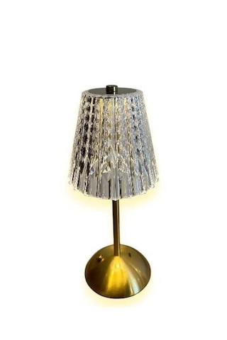 Modern Kristal Retro Model Dokunmatik Masa Lambası Şarjlı Led Gece Lambası Altın