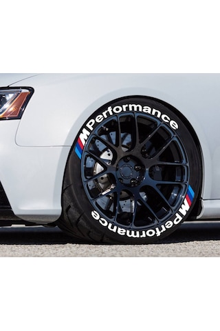 M Performance Beyaz Kalıcı Lastik Yazısı M Power Sticker 4 Kit.
