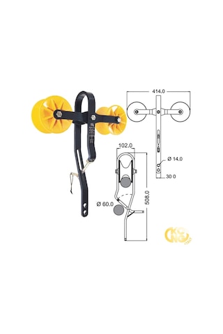 Kong Double Rolley Çiftli Tandem 25 Kn Teleferik Tahliye Makarası En 12278 Uıaa 83302np00kk Sarı