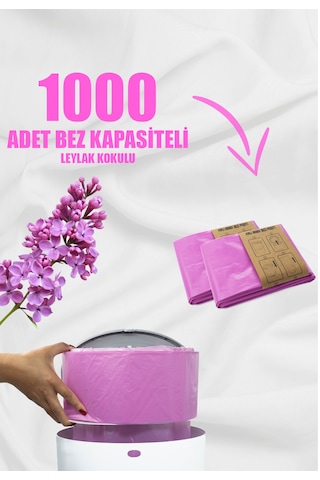 Korbell 16lt Çöp Kutuları İle Uyumlu 1000 Adet Bebek Bezi Kapasiteli Amber Kokulu 2 Paket Yerli Çöp Poşeti