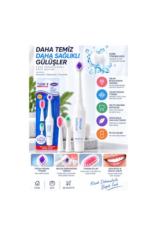 Elektrikli - 923 - Masajlı Diş Fırçası 3 Başlıklı - Metemıx - Derin Temizlik