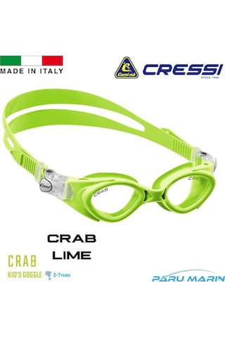 Parumarin Cressi Crab 2-7 Yaş Lime Yüzücü Gözlüğü