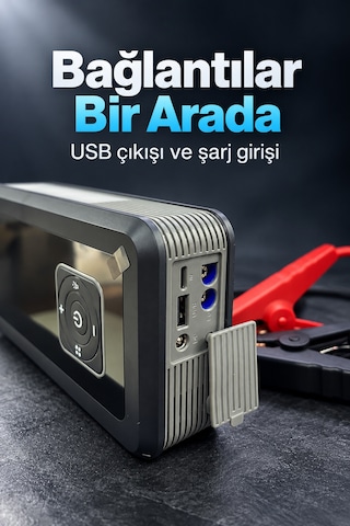 Dijital Ekranlı Hava Kompresörü Ve Akü Takviye Seti Aklby-bsva58