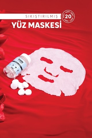 Handytowel Sıkıştırılmış Kağıt Yüz Maskesi 20'li