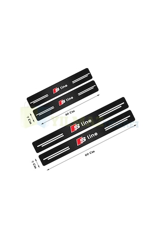 Audi S Line Karbon Kapı Eşiği Oto Sticker Araba Etiket 4 Parça