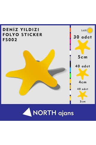 Deniz Yıldızı Folyo Duvar Sticklerı Sarı