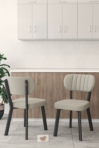 Gnr 70x110cm Sabit Efes Mutfak Masası Takımı, Yemek Masası, 4 Modern Krem Sandalye Krem