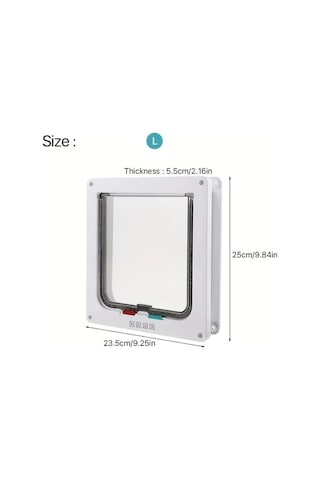 Willowhaven Beyaz 4 Yönlü Kilitli Kedi Köpek Kapısı Uzaktan Kumandalı İç Dış Mekan