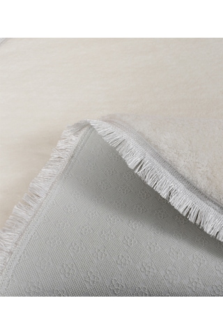 My Evilla Modern Dekoratif Oval Spor Saçaklı Puffy Peluş Halı Yolluk 001