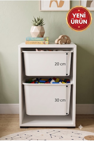 1 Adet Ultra Büyük 1 Adet Büyük Boy Çekmeceli 71 Cm Beyaz Çocuk Odası Oyuncak Dolabı Ve Çok Amaçlı Saklama Ünitesi - Depolayıcı Düzenleyici Organizer