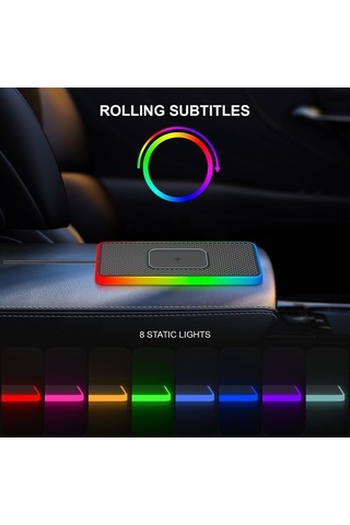 Didadodo 2 In 1 15w Kablosuz Şarj Cih. Kaymaz Mat, Renkli Işıklı Usb-c Kablo 0,5 M