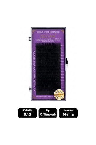 Ocean 0.10c Natural Kıvrım 14 Mm Soft Eyelash Doğal İpek Kirpik 16'lı