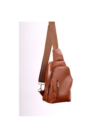 Unisex Taba Hakiki Deri Çapraz Badybag Omuz Ve Göğüs Çantası Usb Çıkışlı Taba