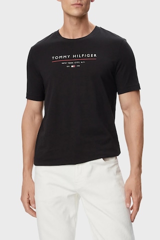 Tommy Hilfiger Logolu Pamuklu Regular Fit Bisiklet Yaka T Shirt Erkek T Shirt Mw0mw44359 Bds Siyah