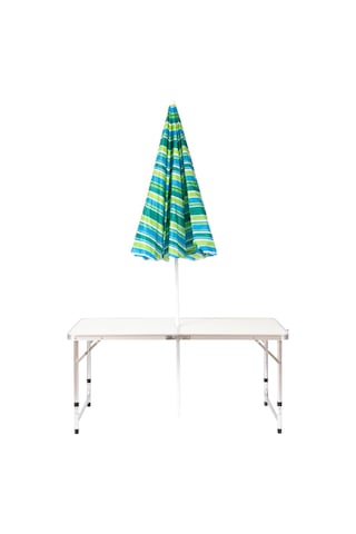 FUNKY CHAIRS Şemsiyeli Katlanabilir Piknik Masası - Gri