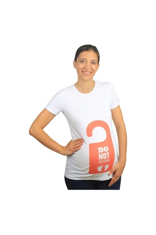 Mummy's Baby Hamile Tişört Do Not Disturb Beyaz 7952