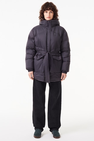Lacoste Down Fill Water Resistant Womens Jacket Black Su İtici Dik Yaka Kapişonlu Kaz Tüyü Kadın Mont Siyah