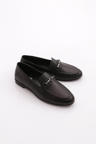 Dgn 506 Kadin Loafer Ayakkabi Siyah Napa