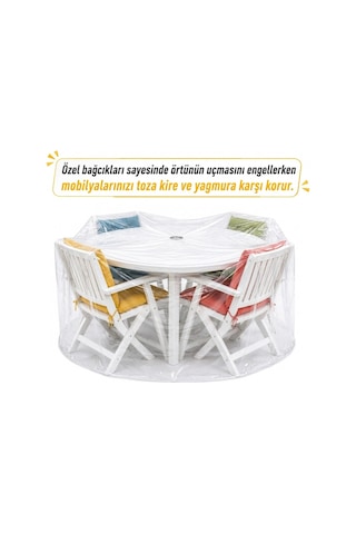 En Çok Tercih Edilen Şeffaf Bahçe Mobilyası Koruma Örtüsü,su Geçirmez,pvc Balkon,teras,masa Takımı Koruyucu Kılıf,200x100 Cm-yuvarlak Diğer