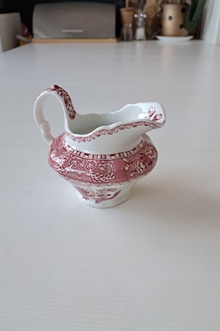 Pembe Spode Tasarım C1833 Antika Sütlük Veya Sosluk Çok Renkli