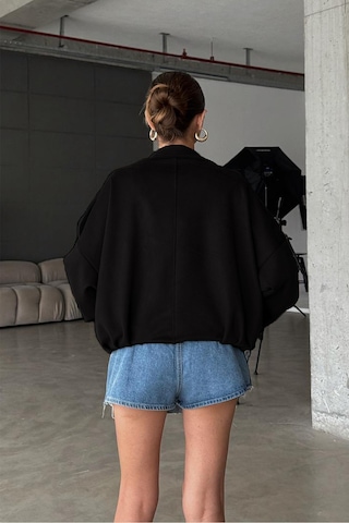 Öner Oversize Kadın Bomber Siyah Süet Deri Ceket Siyah5567rxd Siyah5567rxd