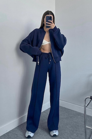 Dip Moda Kadın Pamuklu Kışlık Sweat Pantalon Eşofman Takımı Dpgts018 Lacivert