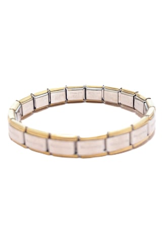 Çelik Bileklik İtalyan Charm Model Unisex Erkek Kadın 3 Mm 18 Cm Ortası Gümüş Silver Altın Sarısı Gold - Gümüş