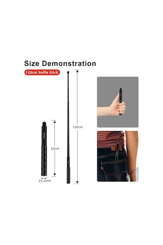 Tongxida Insta360 One X/ve Sport Kamera Sapı, 1.2m Selfie Çubuğu