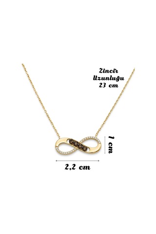 Zarif Sonsuzluk 925 Ayar Gümüş Kadın Kolye Gold & Silver Renk Seçeneği Altın - 911111562 Altın