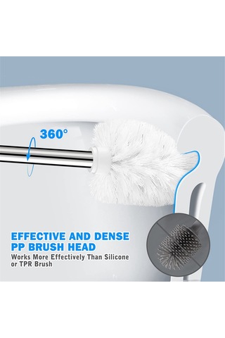 Tuvalet Fırçası Ve Tutucu, 2'li Uzun Saplı Tuvalet Fırçası, Siyah Siyah