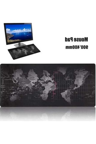 Pazly 90x40cm Büyük Boy Yumuşak Mouse Pad Masa Matı Pc Dizüstü İçin Siyah