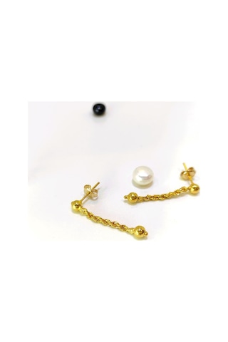 Altın Ürünler Halat Zincirli Küpe 14 Ayar