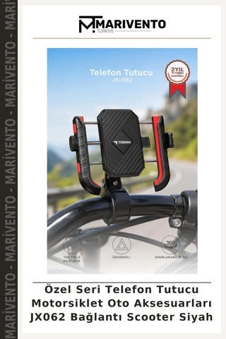 Özel Seri Telefon Tutucu Motorsiklet Oto Aksesuarları Jx062 Bağlantı Scooter Siyah