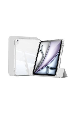 Noktaks - Apple Uyumlu iPad Air 11 M2 2024 A2902-a2903-a2904 - Kılıf Magnetik Ayrılan Airbagli Sliding Kılıf - Gri