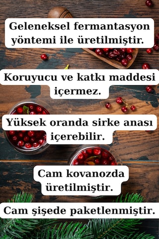 Kızılcık Sirkesi 250 Ml- Doğal Fermantasyon Kızılcık Sirkesi Geleneksel