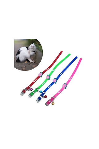 Roichil Çıngıraklı Zilli Sevimli Renkli Slikon Kedi Köpek Boyun Tasması