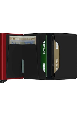 Secrid Slimwallet Matte Black& Red Çok Renkli