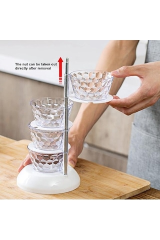 Novahub Beyaz 4 Katlı Mutfak Düzenleyici, Dönen Baharat Ve Biber Rafı, Baharat Depolama Kavanoz Seti Beyaz