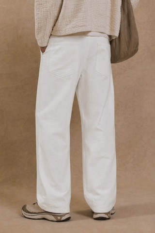Tarz Cool Erkek Baggy Pantolon Geniş Paça Rahat Kesim Günlük Stil Ekru