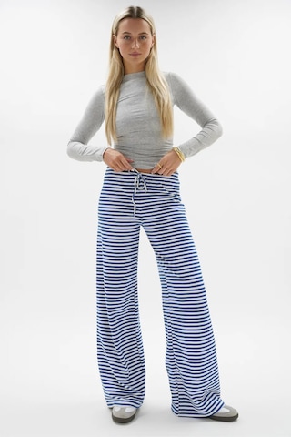 Madmext Mavi Çizgili Straight Fit Kadın Eşofman Altı Mg2786