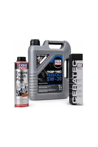 3 Lü Motor Bakım Seti - Liqui Moly Top Tec 4600 5w 30 5 L + Cera Tec 300 Ml + Engine Flush Plus 300 Ml