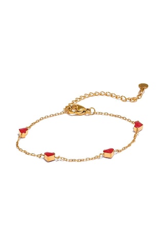 Eetit Çift Taraflı Emaye Kalp Zincir Şık Bilezik Bileklik 2024 Hediye Paslanmaz Çelik Moda Charm Kore Altın Takı Kadınlar Altın