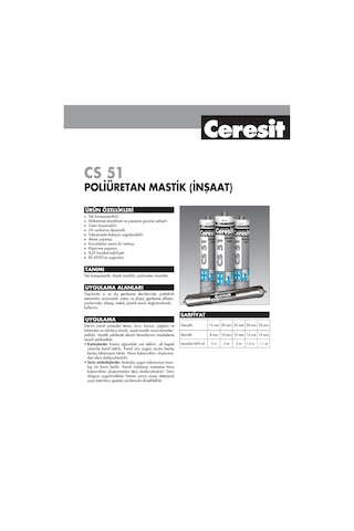 Ceresıt Cs51 Pu Mastık Beyaz 600ml Sosis Beyaz Beyaz
