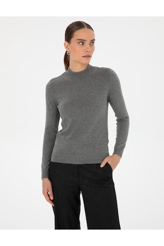 Pierre Cardin Kadın Gri Melanj Kazak /triko 50315768-vr086 Gri Melanj