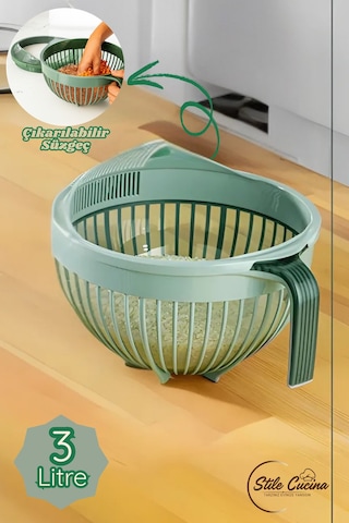 Linea Pirinç Süzgeci 3 Litre Yeşil Yeşil